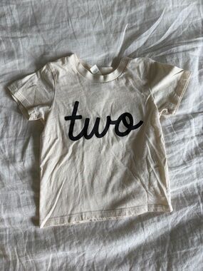 Gladfolk Organic Cotton Cream 'Two' Toddler Birthday Tee